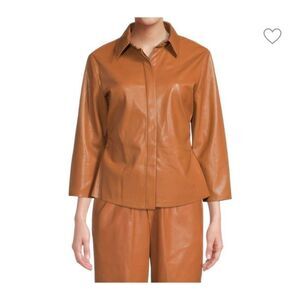 Elie Tahari vegan Leather Jacket M